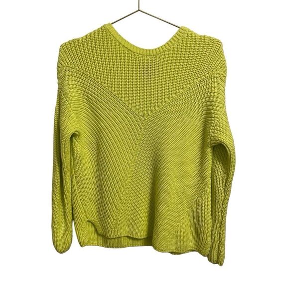 Rachel Zoe Yellow Cotton Blend Crewneck Sweater Size Small - Picture 1 of 8